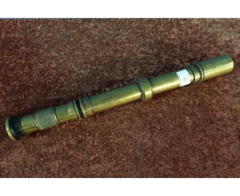 WWI military issue brass telescope by Negretti &amp; Zambra 1916 No 6399 Sighting Tel No 4 MKIII, with broad arrow mark 