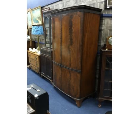 MAHOGANY BOW FRONTED WARDROBE, 112cm wide