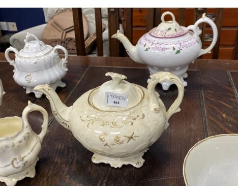 VICTORIAN PART TEA SERVICE, with gilt decoration, along with other Victorian and later china