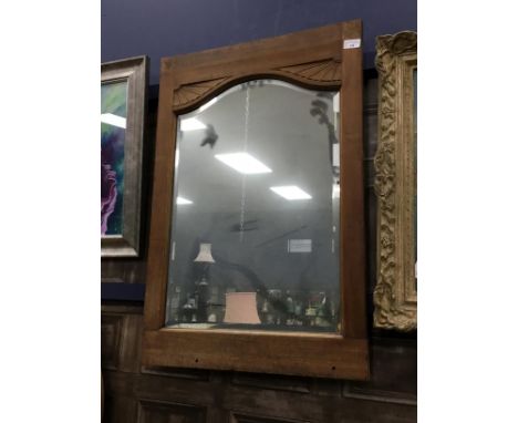 RECTANGULAR WALL MIRROR, along with a wall hanging shelf (2)