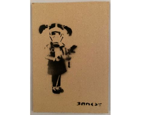 BANKSY DISMALAND BANKSY ORIGINAL DISMALAND Bombe aérosol et pochoir sur carton, signé et numéroté à 50 exemplaires.Art gratui