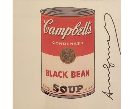 Andy WARHOL (1928-1987) (D'après) Black Bean Soup from Campbell’s Soup,1968-1981Sérigraphie en couleur sur carton de l’Exposi