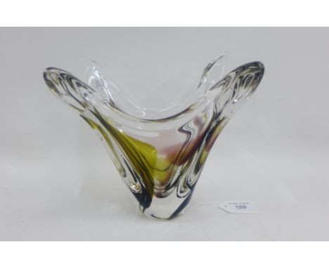 Max Verborket,  Maestricht art glass vase, signed, etched signature to the base, 19cm high