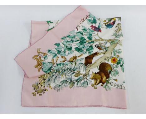 Hermes, Au Coeur des Bois silk scarf, 90 x 90cm 