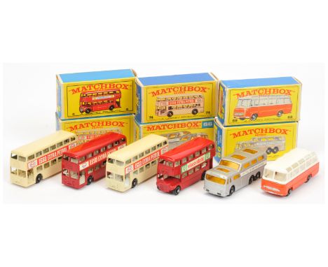 Matchbox Regular Wheels group of Buses &amp; Coaches to include 5d AEC Routemaster Bus "BP Visco-Static", 66c GMC Greyhound C
