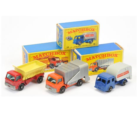 Matchbox Regular Wheels group of Public Service Vehicles (1) 7c Ford D800 Refuse Truck - rear container hatch with cut-outs, 