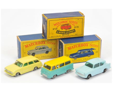 Matchbox Regular Wheels&nbsp; group (1) 7B Ford Anglia - light blue body without rear silver trim and without red tail lamps,