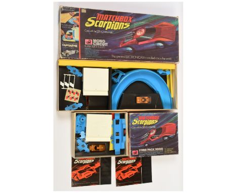 Matchbox Scorpions pair (1)Mono Circuit Super Track 1000 - appears unused with all parts, instructions, unused flag labels bu