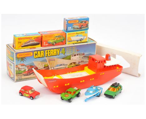 Matchbox Superfast G-17 Car Ferry Gift Set - Containing (1) 7c Volkswagen Golf - metallic emerald green body, dark amber wind