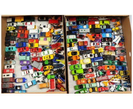 Matchbox, a mixed large unboxed group of Modern Issue Vehicles to include, Mitsubishi Lancer Police Car, Chevy Chevelle, Safa