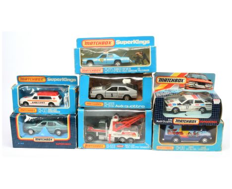 Matchbox Super Kings and similar, a mixed boxed group to include, K80 Dodge Custom Van - dark blue body with "It's Only Rock 