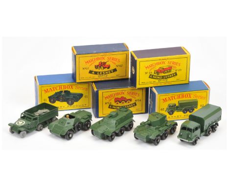 Matchbox Regular Wheels Military group (1) 49a US Army Half Track with metal rollers - tracks (2) 54a Saracen Personnel Carri