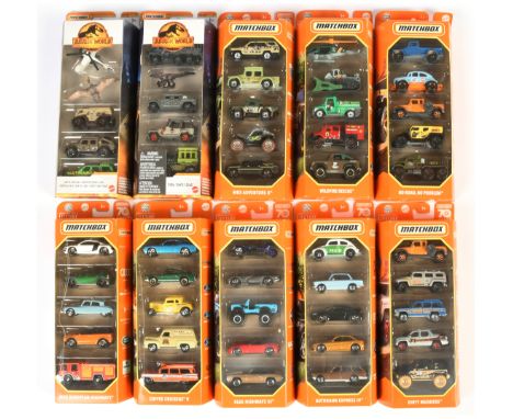 Matchbox Superfast 5 Car Packs, a boxed group. Includes&nbsp;Coffee Cruisers V, No Road No Problem, Dirty Mudders and others 