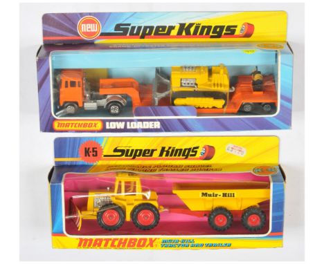 Matchbox Superkings, a mixed boxed group of Construction Vehicles to include, (1) K5 Muir Hill 161 Tractor Dozer &amp; Tippin
