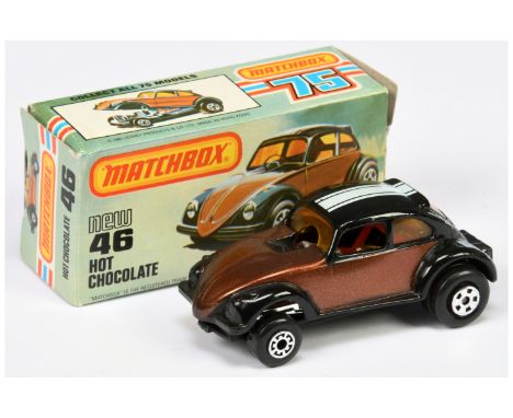 Matchbox Superfast 46d Hot Chocolate VW Beetle Dragster - gloss black body with metallic dark bronze hood &amp; side panels, 