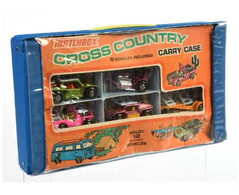 Matchbox Superfast US issue Cross Country Carry Case gift set comprising (1) 2b Jeep Hot Rod - pink body, pale yellow interio