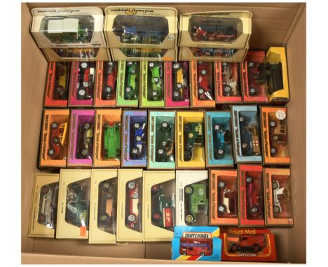 Matchbox Models of Yesteryear, a mixed group of Straw and Woodgrain boxes to include, Y7 Rolls Royce with closed spare tyre, 