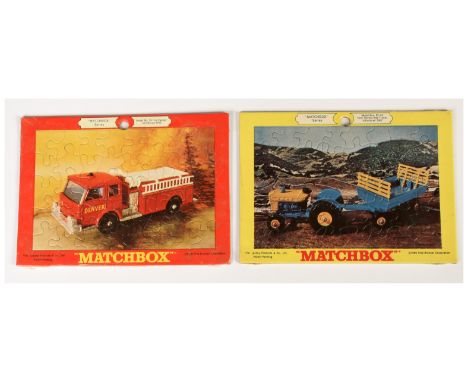 Matchbox Regular Wheels Jigsaw pair of Fred Bronner Corporation US Issue Jigsaws illustrating the following Regular Wheel mod