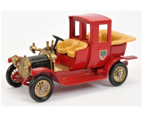Matchbox Models of Yesteryear Y11 1912 Packard Landaulet colour trial model- dark red body, gloss black bonnet, black plastic