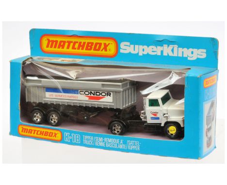 Matchbox Super Kings K18 Ford LTS Articulated Tipper Truck - rare French market issue "Condor" - tractor unit has white cab w