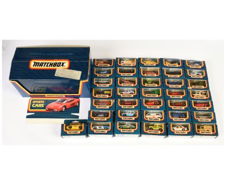 Matchbox Superfast MB Series Counter Display Trade Box to include MB20 VW TransporterAmbulance - white with orange tampo prin