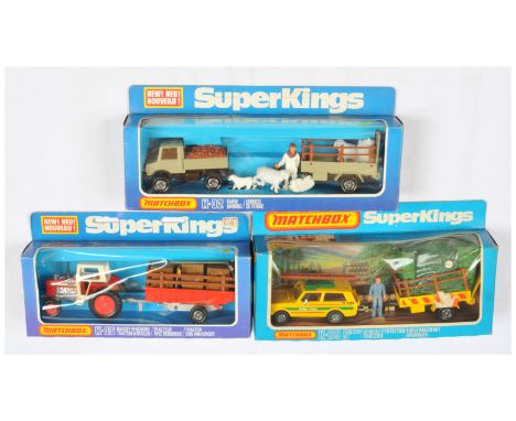 Matchbox Super Kings, a mixed boxed group of Agricultural Vehicles to include, (1)K32 Mercedes Unimog &amp; Farm Trailer comp