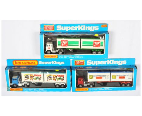 Matchbox Super Kings, a boxed group of K17 Scammel Crusader Articulated Container Trucks to include, (1) K17 "Pppick Up A Pen