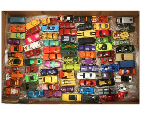 Hot Wheels, Corgi and similar, a large unboxed group to include, '69 Dodge Charger, '40 Ford Coupe, Bone Shaker and others si