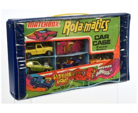 Matchbox Superfast US issue Rola-matics Carry Case gift set containing (1) 6b Mercedes 350SL - orange body, black roof, pale 