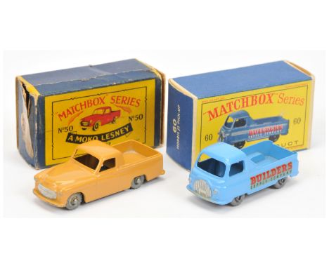 Matchbox Regular Wheels pair (1) 60a Commer Pick-up Truck - Stannard Code 1 - with rear silver trim &amp; with cab rear windo
