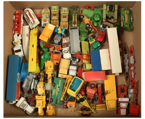 Matchbox and similar, a mixed unboxed group to include, K5 Racing Car Transporter, Scammell Heavy Wreck Truck and others simi