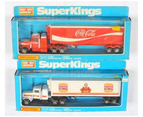 Matchbox Super Kings 2 x K31 Peterbilt Articulated Truck &amp; Refrigerated Trailer - American market issues - all are Maltes