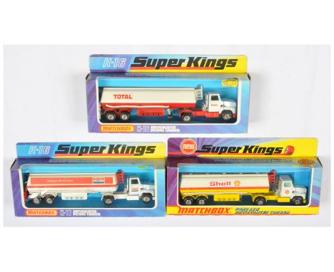Matchbox Super Kings, a mixed boxed group of Tankers to include, (1) K16 Ford LTS Articulated "Exxon" Tanker - white tractor 