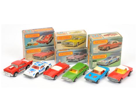 Matchbox Superfast group of Mainly all American Cars to include, (1) 42d '57 Thunderbird with Red body, white interior, silve