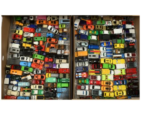 Matchbox, a mixed large unboxed group of Modern Issue Vehicles to include, Ice Cream Truck, Ford Police Interceptor, Mitsubis