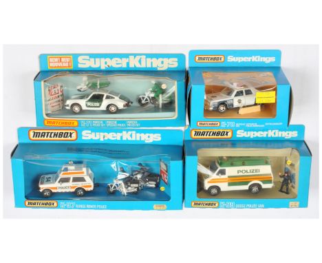 Matchbox Super Kings, a mixed boxed group of Emergency Service Vehicles to include, (1) K71 Porsche German Police Set "Polize