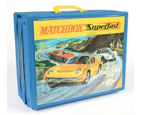 Matchbox Superfast 1970 copyright US issue Deluxe Collectors 72-car Carry Case - with inner light blue compartment trays &amp