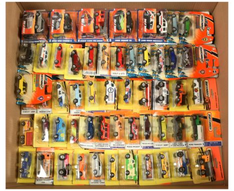 Matchbox Superfast Recent Blister Card Issues including, #43 Hero City Taxi, #70 Concept 1 Convertible, #23 BMW Z8 plus other