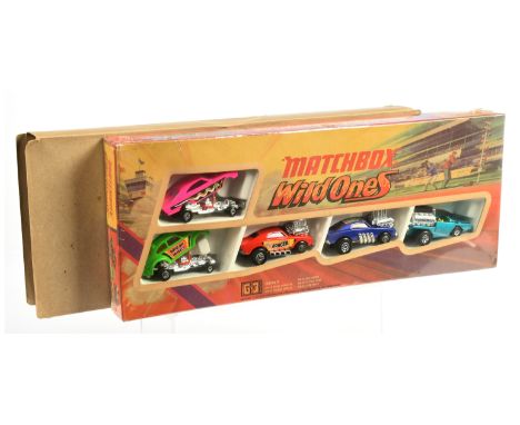 Matchbox Superfast G3 "Wild Ones" Gift Set comprising (1) 26b Big Banger Dragster, (2) 42b Tyre Fryer, (3) 43b Dragon Wheels 