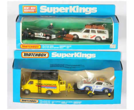 Matchbox Super Kings, a mixed pair of Race/Rally Support Sets to include, (1) K76 Volvo Rally Support Set comprising K74 Volv