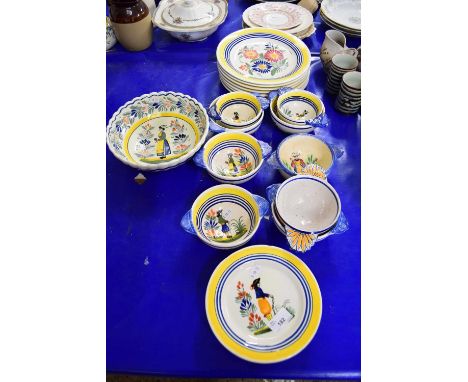 QUANTITY OF QUIMPER PLATES AND BOWLS