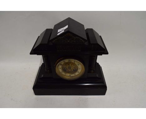 BLACK SLATE MANTEL CLOCK