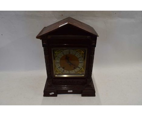 LATE 19TH CENTURY OAK CASED MANTEL CLOCK