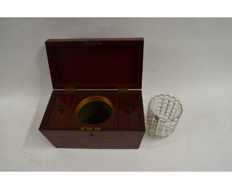 MAHOGANY SARCOPHAGUS FORMED TEA CADDY