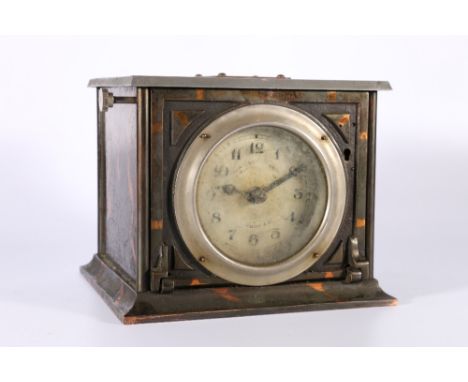 Clocking in machine clock by National Time Recorders of 6 Blackfriars Road of London, 16.5cm tall 
