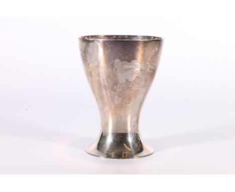 George V silver prize beaker cup of recurved shape engraved "Inniskilling Cup Cairo 1913-14 Capt P M Mackenzie" by&nbsp;Atkin