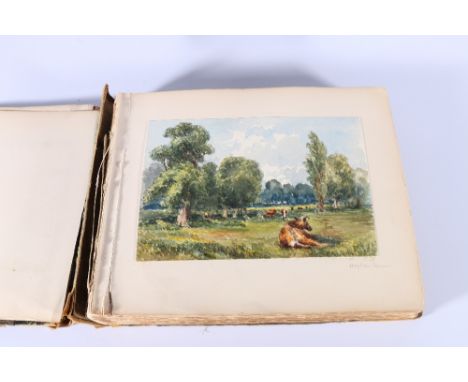 19th CENTURY SCHOOL Sketch book containing approximately 50 watercolour and pencil sketches including Hastings, Land's End, C