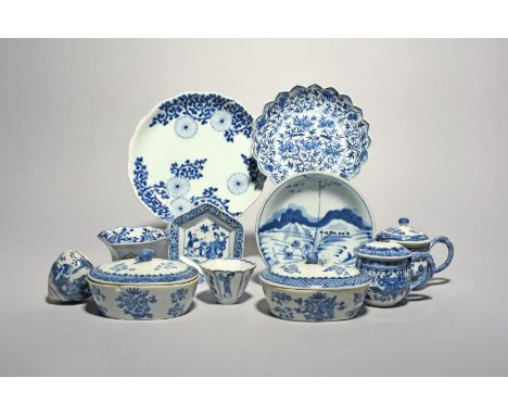 A group of Chinese and Japanese blue and white porcelains, late 17th to 19th century, including a Kangxi hexagonal teabowl an
