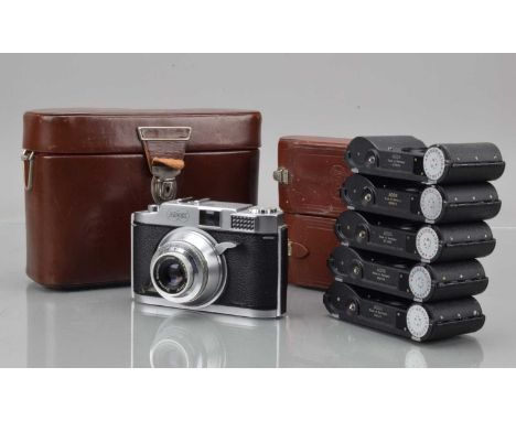 An Adox 300 Viewfinder Camera, serial no 009003, shutter working, light cell responsive, metering working, body G-VG, tiny di