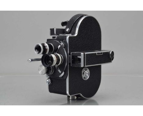 A Bolex H8 8mm Cine Camera, serial no 188436, motor runs, G, body GVG, with Kern Paillard 13mm f/1.9, 13mm f/1.8, 5.5mm f/2, 